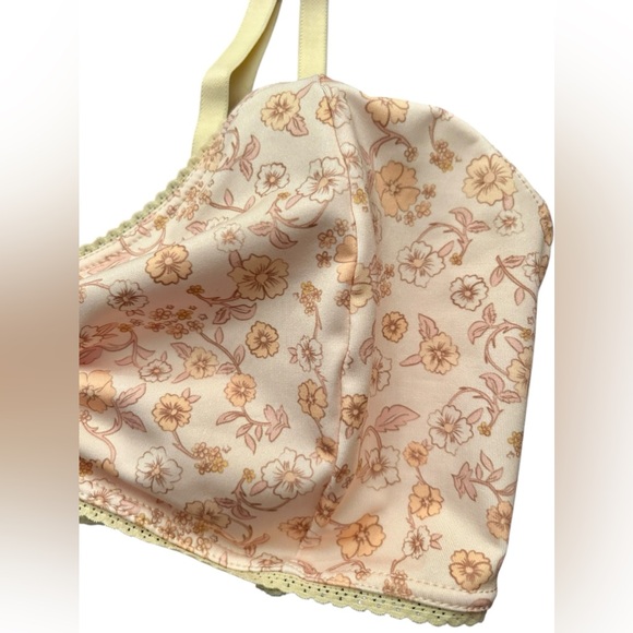 SPELL Mossy Floral Bralette In Lemonade (Yellow/Cream/Brown) Sz L ✨NWT✨ - Picture 5 of 11